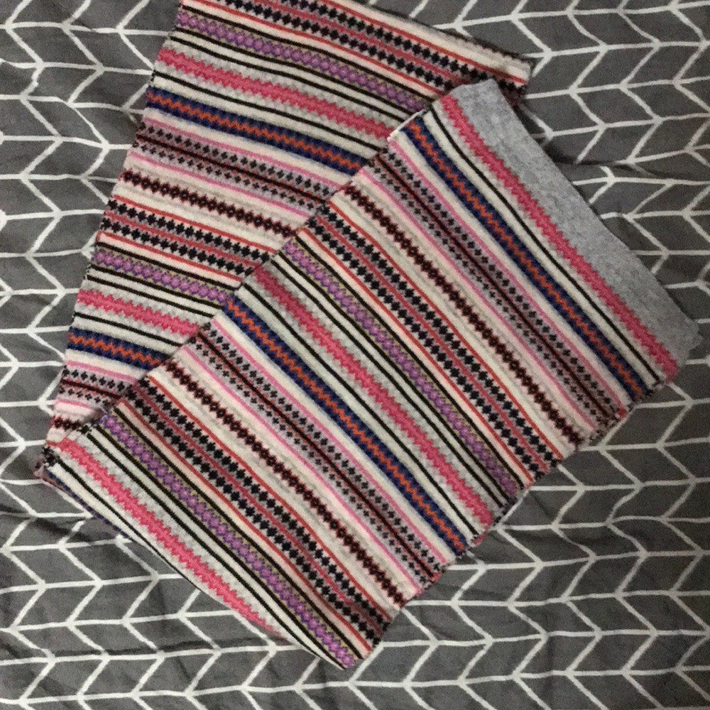 GAP Multicolor Striped Knit Scarf - Pink, Purple, Blue, Gray